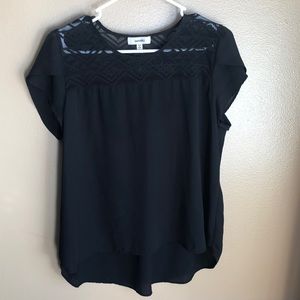 Meraki black t shirt with lace embellishments